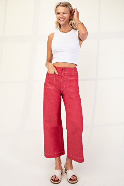 Pantalón recto rojo