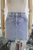 Falda denim brillos