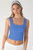 Top azul escote recto