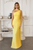 Vestido a un hombro amarillo