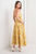 Vestido strapless floral amarillo