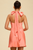 Vestido corto satín coral