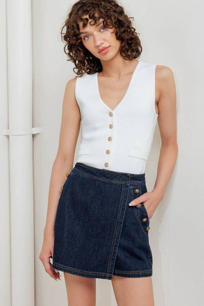 Falda short denim oscuro
