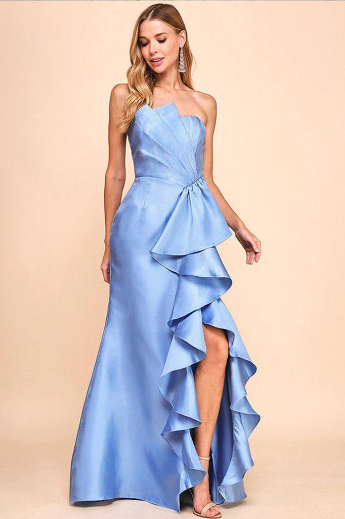 Vestido tafeta azul