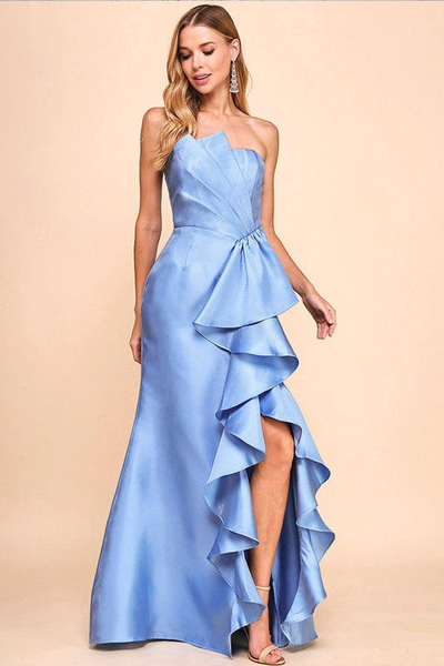 Vestido tafeta azul