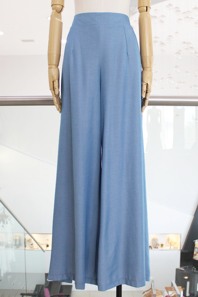 Pantalón wide leg azul