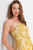 Vestido strapless floral amarillo
