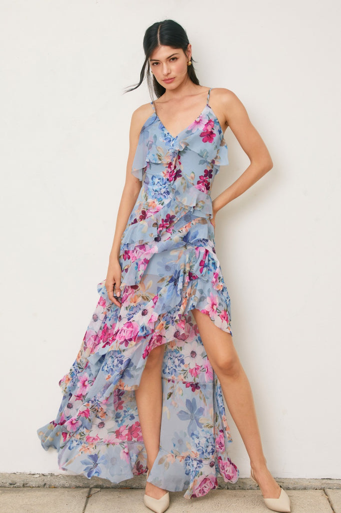 Vestido azul floral