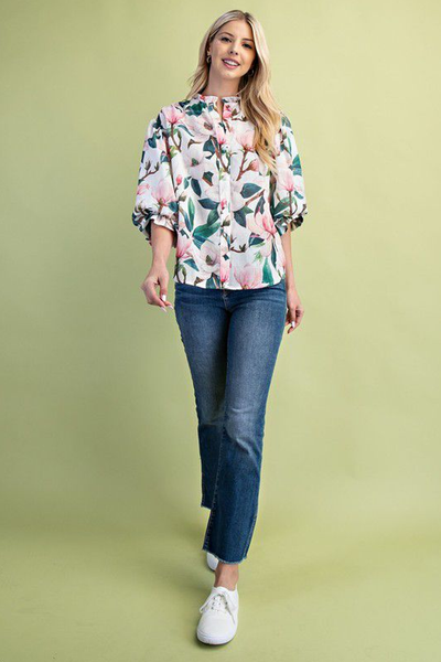 Blusa estampado floral verde