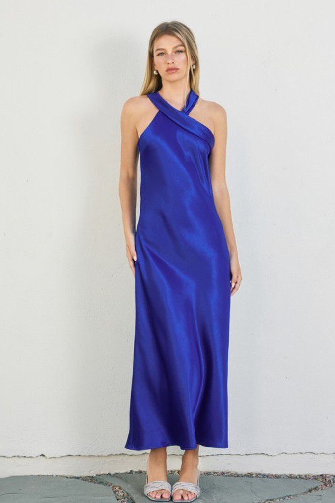 Vestido halter azul