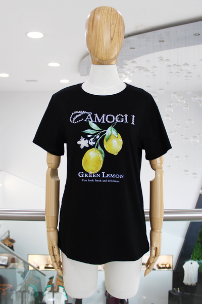 T-shirt negra limones