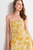 Vestido strapless floral amarillo