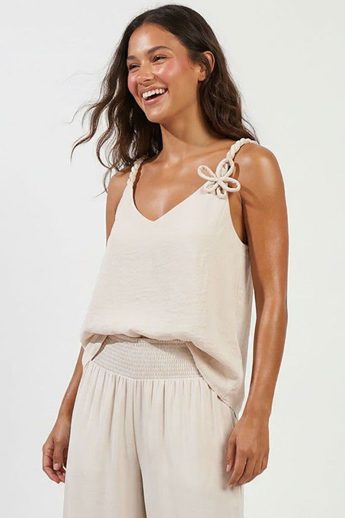 Blusa tirantes beige