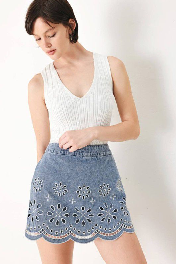 Falda corta denim