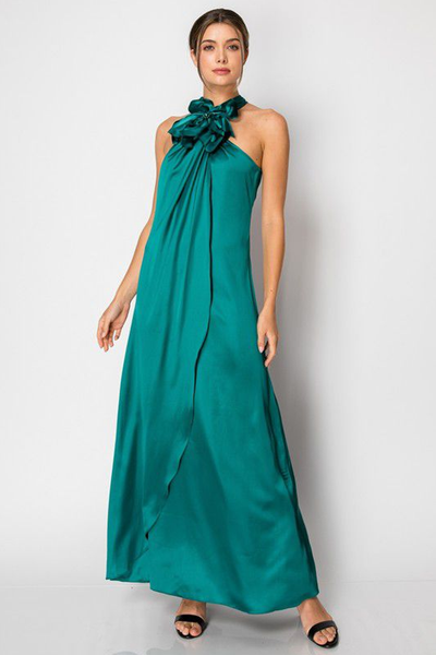 Vestido verde flor 50/30%
