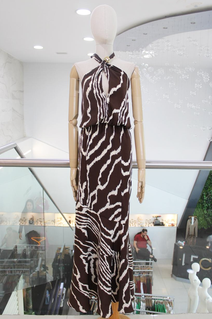 Vestido halter marrón 30/15%