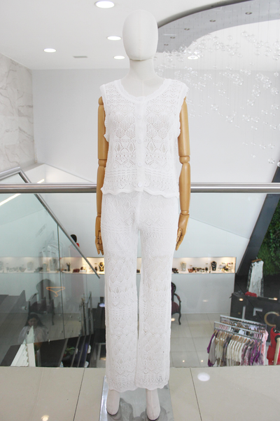 Conjunto tejido blanco