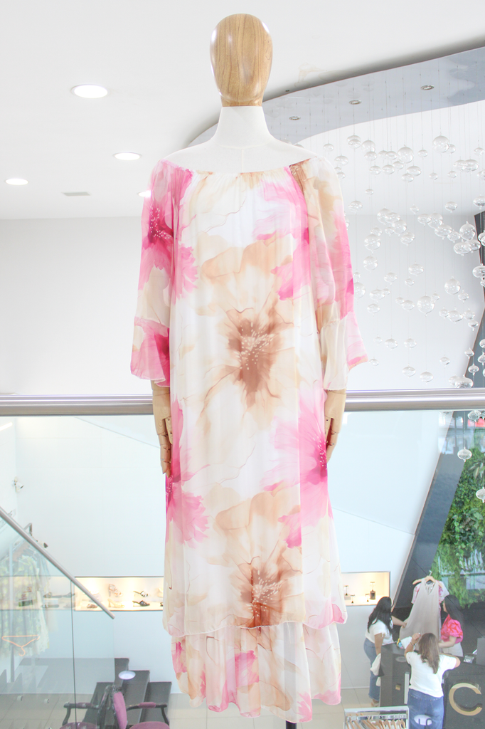 Vestido seda hueso