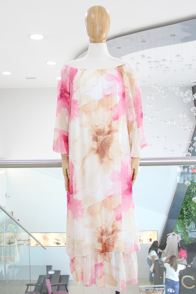 Vestido seda hueso