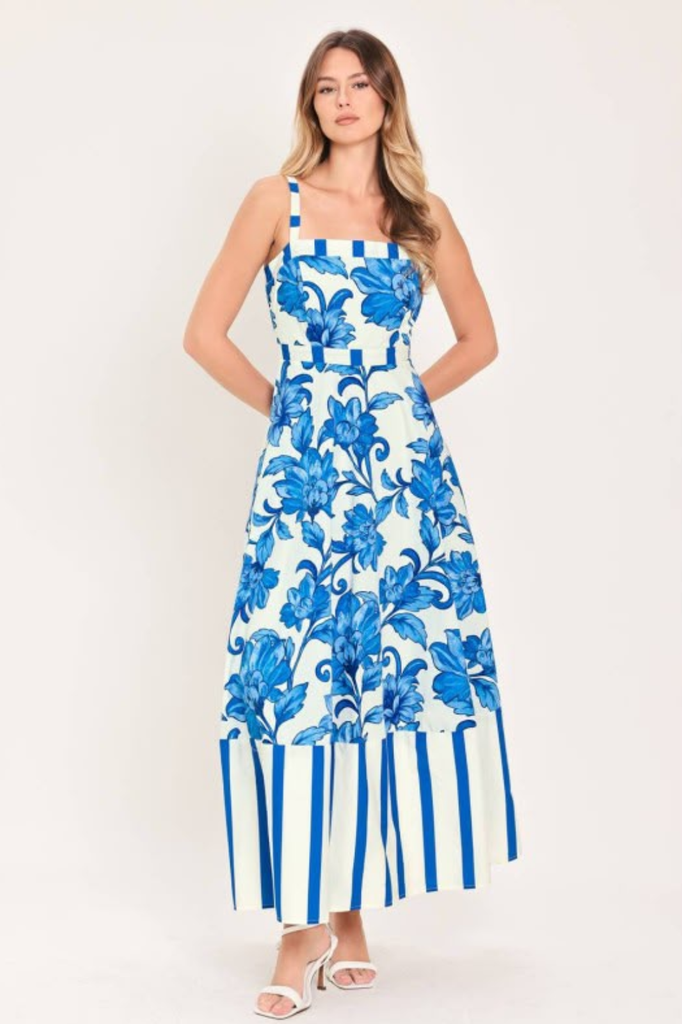 Vestido estampado azul