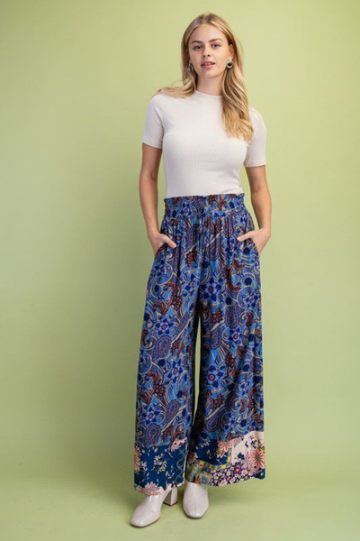 Pantalón estampado azul