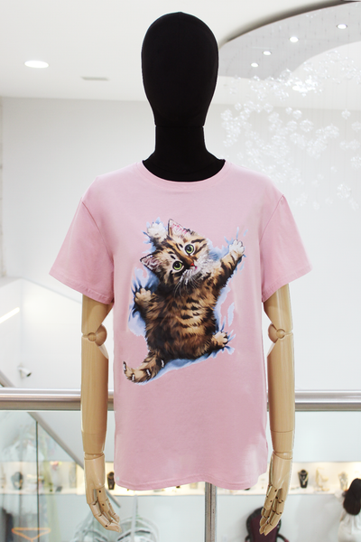 T-shirt rosa gatito