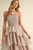 Vestido strapless beige
