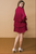 Vestido plisado vino