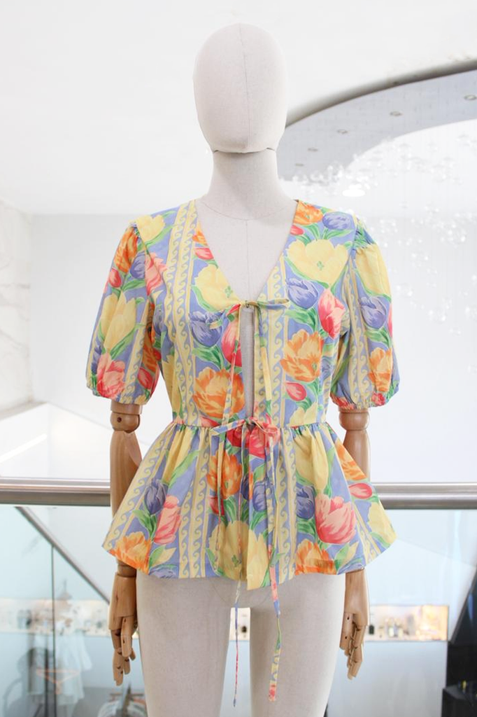 Blusa floral azul 30/15%