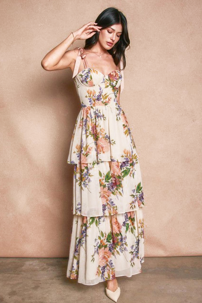 Vestido blanco con flores