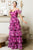 Vestido magenta volantes