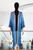 Kimono tejido azul