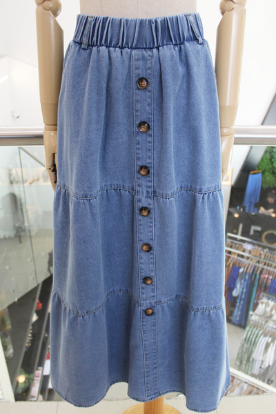 Falda denim claro