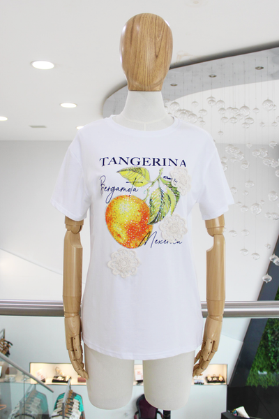 T-shirt blanca tangerine