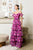 Vestido magenta volantes