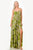 Vestido verde y lila