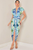 Vestido licra azul floral