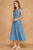 Vestido midi azul floral