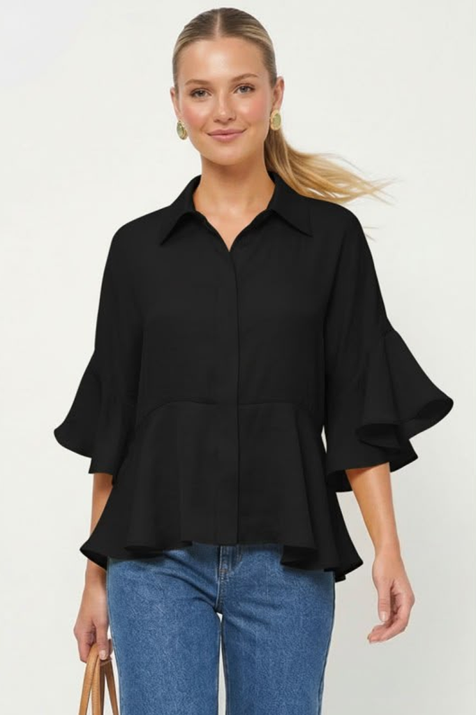 Blusa peplum negra