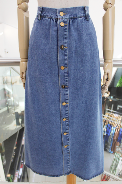 Falda larga denim claro