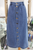 Falda larga denim claro