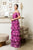 Vestido magenta volantes