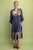 Vestido azul oscuro estampado