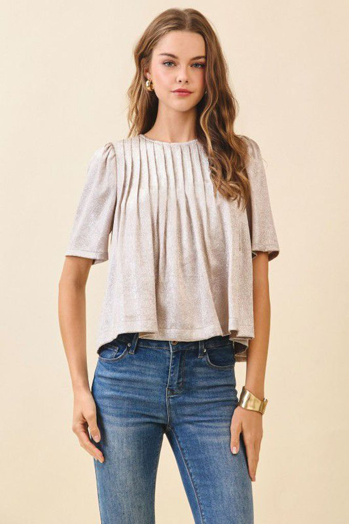 Blusa metálica plata