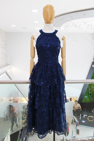 Vestido flores marino 70/50%