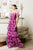 Vestido magenta volantes