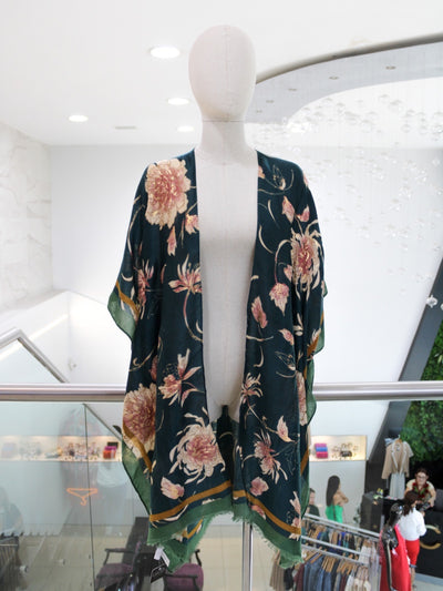Kimono verde floral