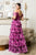 Vestido magenta volantes