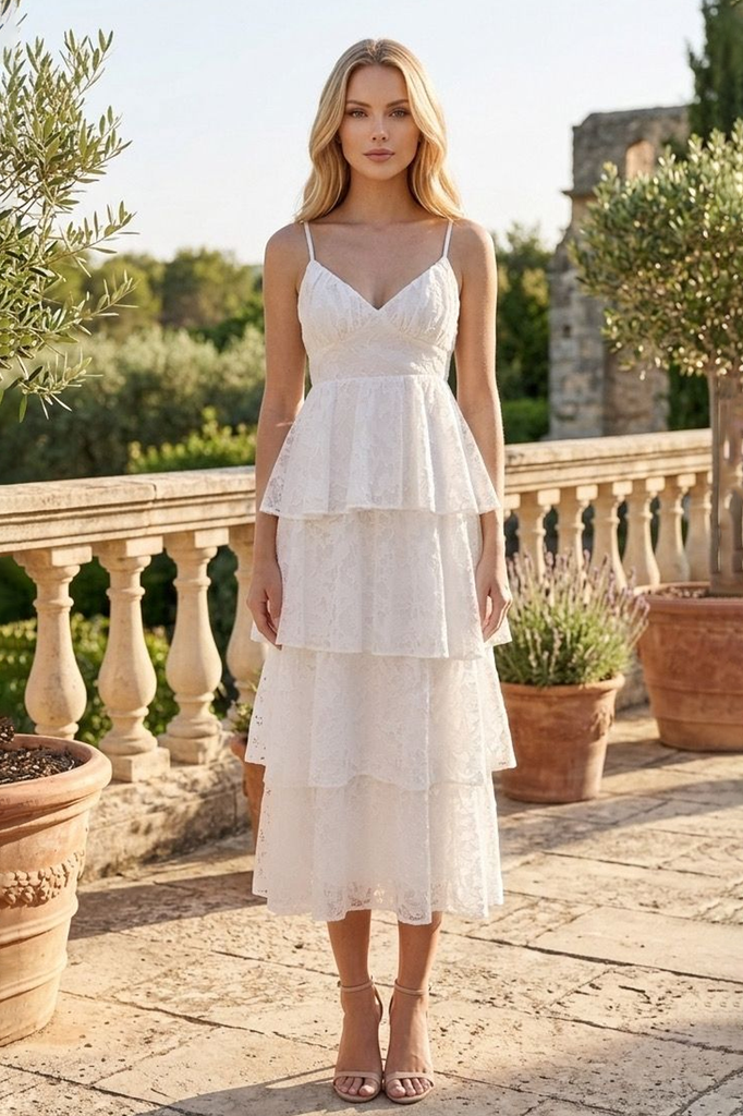 Vestido midi volantes 50/30%