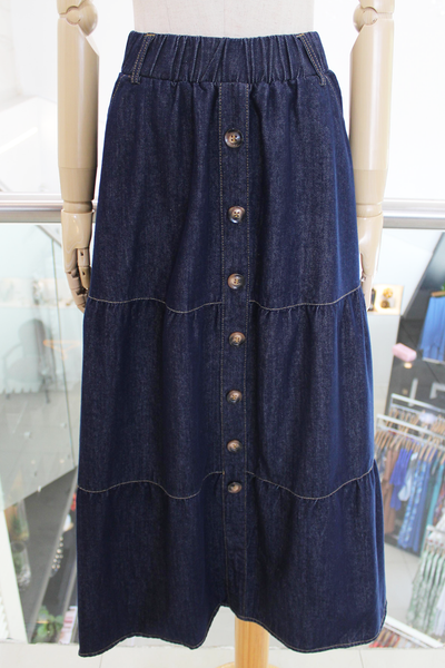 Falda denim azul oscuro